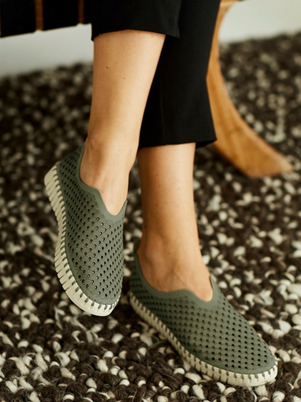 Ilse Jacobsen Hornbæk Tulip Slip-On Sneaker — Army Green